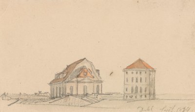 Dva zděné domy od Johan Christian Dahl