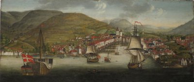 Pohled na přístav Bergen od Johan Christian Dahl