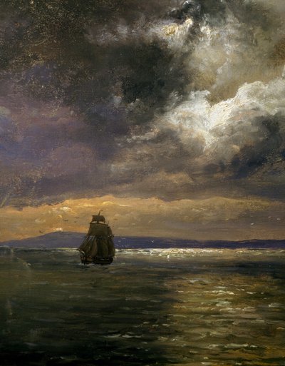 Pohled na Christianiafiorden, od Johana Christiana Clausena Dahla (1788-1857), detail, Norsko od Johan Christian Dahl
