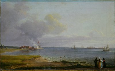 Pohled na Øresund u vápenky od Johan Christian Dahl