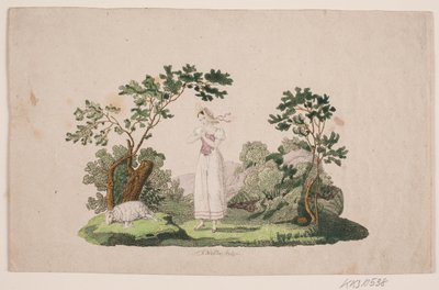 Dívka truchlí nad mrtvým jehnětem od Johan Christian Ernst Walter