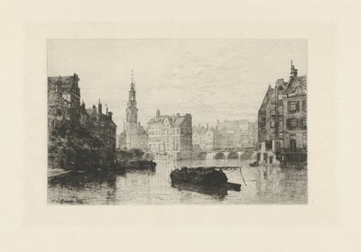 Pohled na Munttoren v Amsterdamu od Johan Conrad Greive