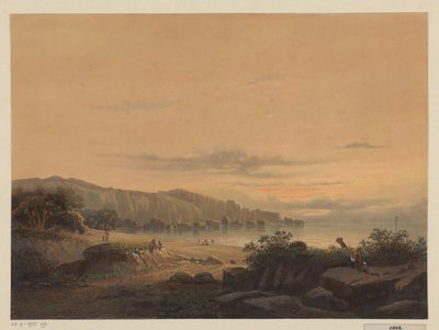 Pohled na záliv na Jávě Malá zátoka Srigonjo, South K. v. Java (Malang regency, rezid. Passarouang.) (název na objektu) od Johan Conrad Greive