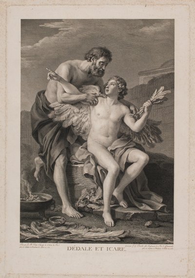 Daedalus a Ikaros od Johan Georg Preisler