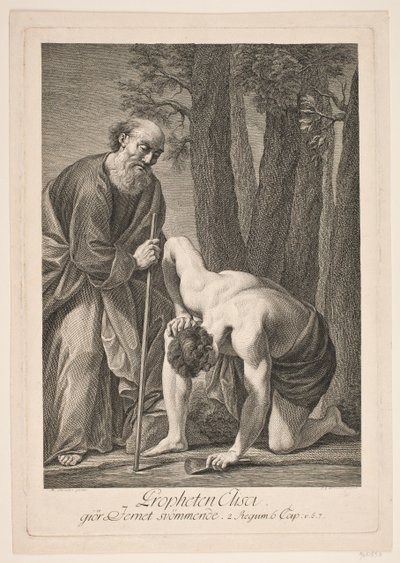 Prorok Elizeus nechá železo plavat od Johan Georg Preisler