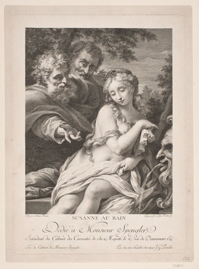 Susanna ve vaně od Johan Georg Preisler