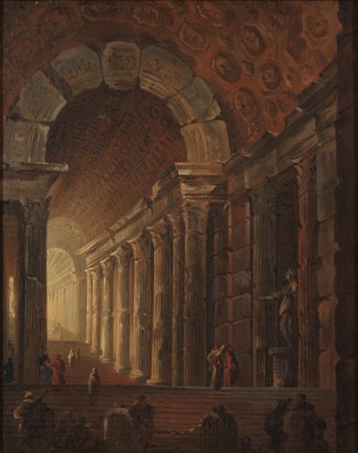 Klenuté schodiště, cca 1783 (olej na plátně) od Johan Gottlob Brusell