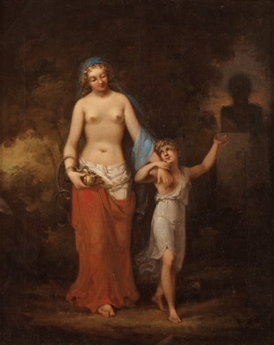 Caesarion ukazuje matce na bustu svého otce. od Johan Gustaf Sandberg