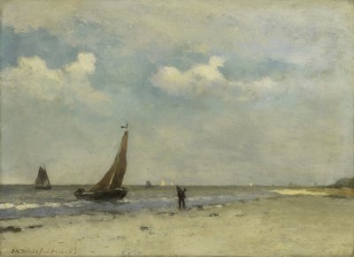 Plážová scéna od Johan Hendrik Weissenbruch