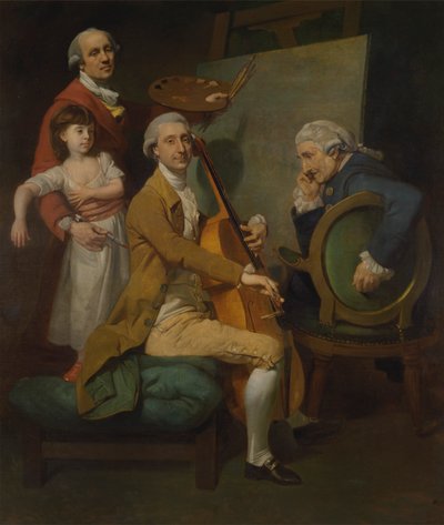 Autoportrét s jeho dcerou Marií Terezií, Jamesem Cervettem a Giacobbe Cervetto od Johan Joseph Zoffany RA