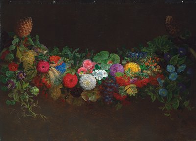 Velkolepý věnec z ovoce a květin, 1840 od Johan Laurents Jensen