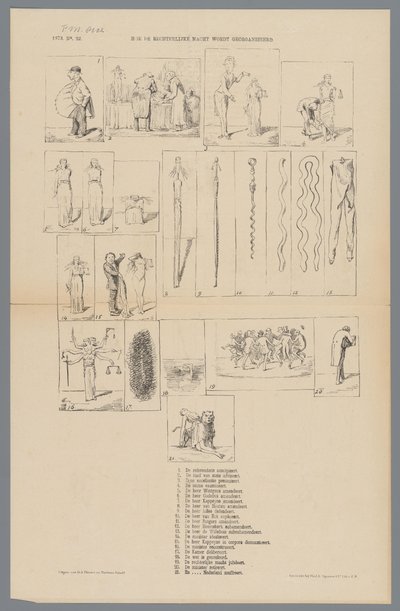 Karikatura reformy soudnictví, 1873 Jak je organizováno soudnictví (název předmětu) od Johan Michaël Schmidt Crans