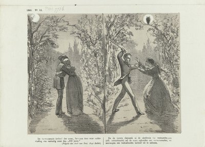 Karikatura o vlivu měsíce, 1865 od Johan Michaël Schmidt Crans