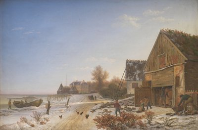 Strandvejen ve Vedbæku. Zimní odpoledne od Johan Stroe