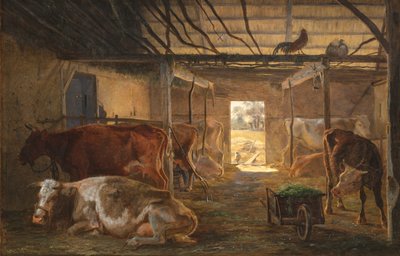 Kravín na farmě ve Vejby na Zélandu od Johan Thomas Lundbye