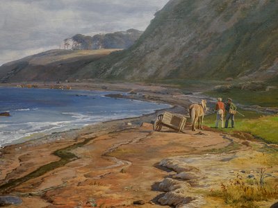 Dánské pobřeží, pohled z Kitnæs na fjord Roskilde, Zéland od Johan Thomas Lundbye