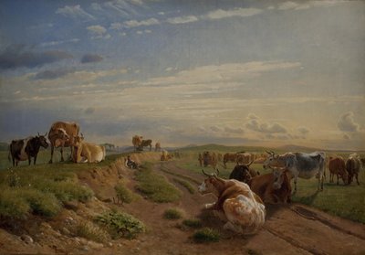 Milking Place poblíž Vognserup Manor, Zéland od Johan Thomas Lundbye