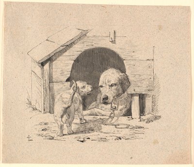 Štěně. Ilustrace ke Kaalundovým "Bajkám pro děti". Viz komentář z katalogu listů. od Johan Thomas Lundbye