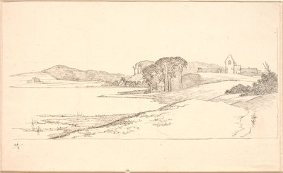 Lot by Søllerød Sø, t.h. kostel od Johan Thomas Lundbye
