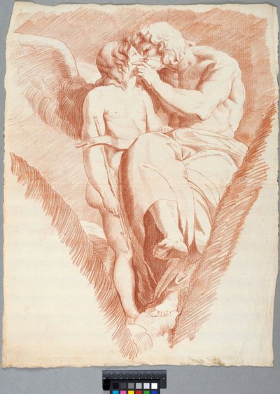 Akademiezeichnung. Raffaels "Jupiter küsst Amor" in der Loggia der Villa Farnesina in Rom od Johan Tobias Sergel