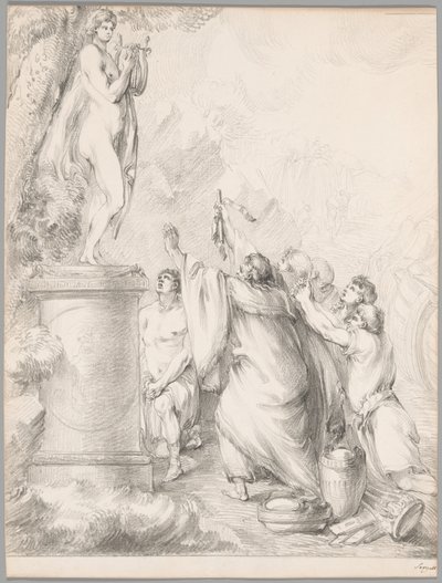 Chryses prosí o pomoc Apollóna, z Iliady, kniha I od Johan Tobias Sergel