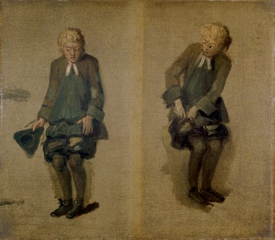 Dvě skici Davida Garricka jako Abela Druggera ve filmu Alchymista, 18. století od Johan Zoffany