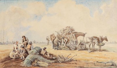 Johann Adam Klein Kočár tažený koňmi a odpočívající polní dělníci od Johann Adam Klein