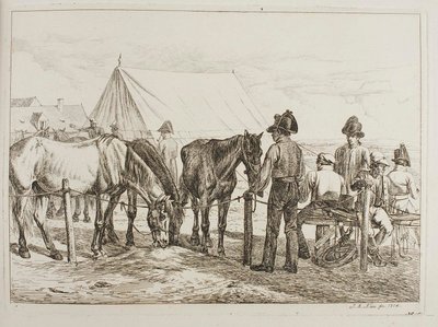 Vojáci ve vojenském táboře od Johann Adam Klein