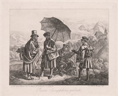 Umělci na jejich cestě, 1819. od Johann Adam Klein