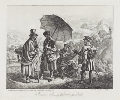 The Artists on their Journey, hospoda. 1819 od Johann Adam Klein