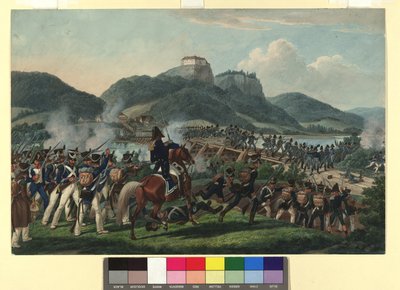 Přechod rakouských vojsk pod velením barona Hillera u Hollenburgu na Drávě dne 19. září 1813 od Johann Adam Klein