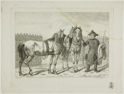Jezdecká škola a koně od Johann Adolph Darnstedt