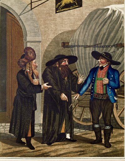 Polští Židé a kočí, ze série Vídeňské typy ... od Johann Adolph Opitz
