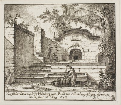 Krásná fontána poblíž Schönburg od Johann Alexander Thiele