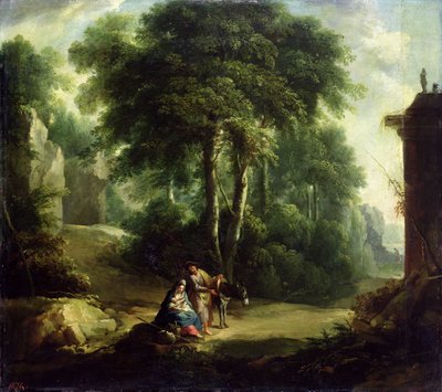 Odpočinek na útěku do Egypta, 1874 od Johann Andreas Herrlein
