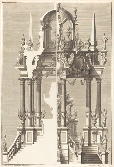 Katafalk od Johann Andreas Pfeffel I after Giuseppe Galli Bibiena