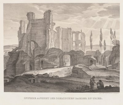 Vnitřní pohled na římské lázně v Trevíru od Johann Anton Ramboux