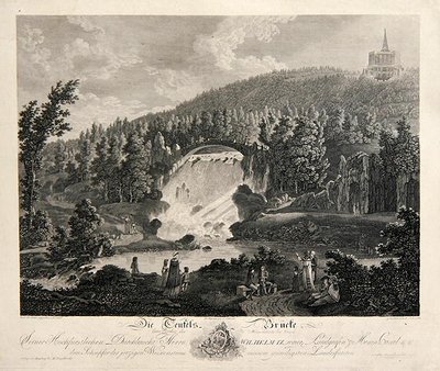 Ďáblův most, ryl J. Schroeder (mědiryt) od Johann August (after) Nahl