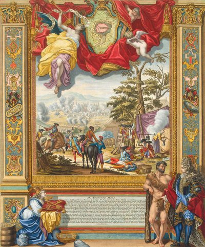 Obléhání Monsu spojeneckými vojsky v roce 1709, počátek 18. století. od Johann August Corvinus