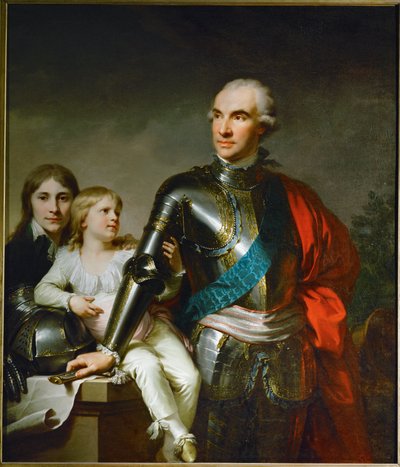 Hrabě Stanislav Felix Potocki a jeho dva synové Felix-Georg a Stanislav ... od Johann Baptist Edler von Lampi