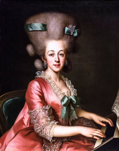 Portrét dámy hrající na cembalo, poslední čtvrtina 18. století (olej na plátně) od Johann Baptist I Lampi