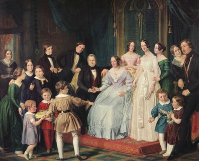 Rodina Neuss, 1842 od Johann Baptist Joseph Bastine