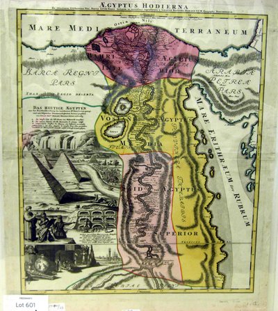 Egypt Today, Mapa Egypta, ca. 1720 od Johann Baptista Homann