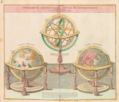 Glóby z Velkého atlasu celého světa, 1725. od Johann Baptista Homann