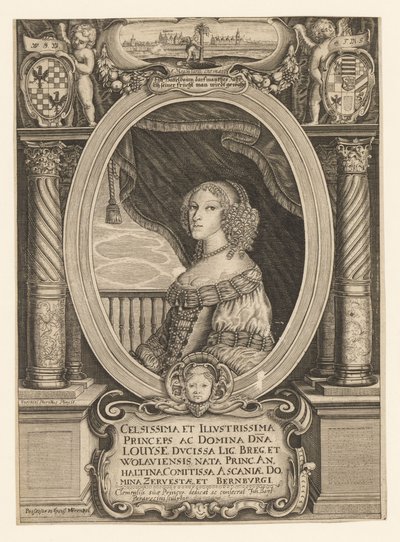 Louise z Anhalt-Dessau 1631-1680, vévodkyně z Legnice, Brzegu, Wolow a Olawy, c. 1660. od Johann Baptista Paravicini