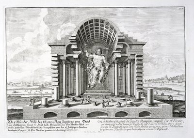 Socha Dia Olympského od Phidias, deska 5 z „Návrh historické architektury“, vyryla Johann Adam Delsenbach (1687-1765) 1721 od Johann Bernhard Fischer von Erlach