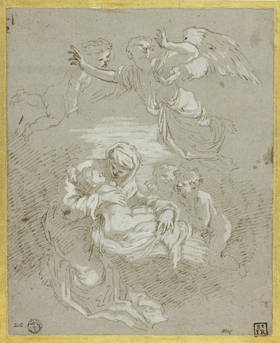 Madonna a dítě s anděly od Johann Carl Loth