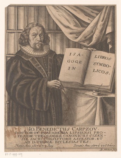 Portrét Johanna Benedicta Carpzova od Johann Caspar Hoeckner