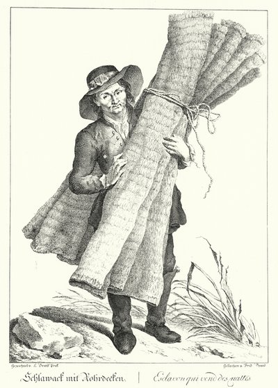 Prodejce rohoží (rytina) od Johann Christian (after) Brand