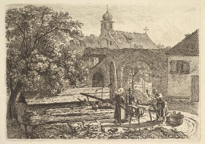 Prádelna u artéské studny, 1817. od Johann Christian Erhard